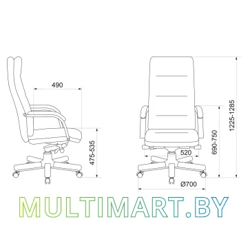 Кресло Бюрократ T-9927WALNUT (слоновая кость) картинка 4